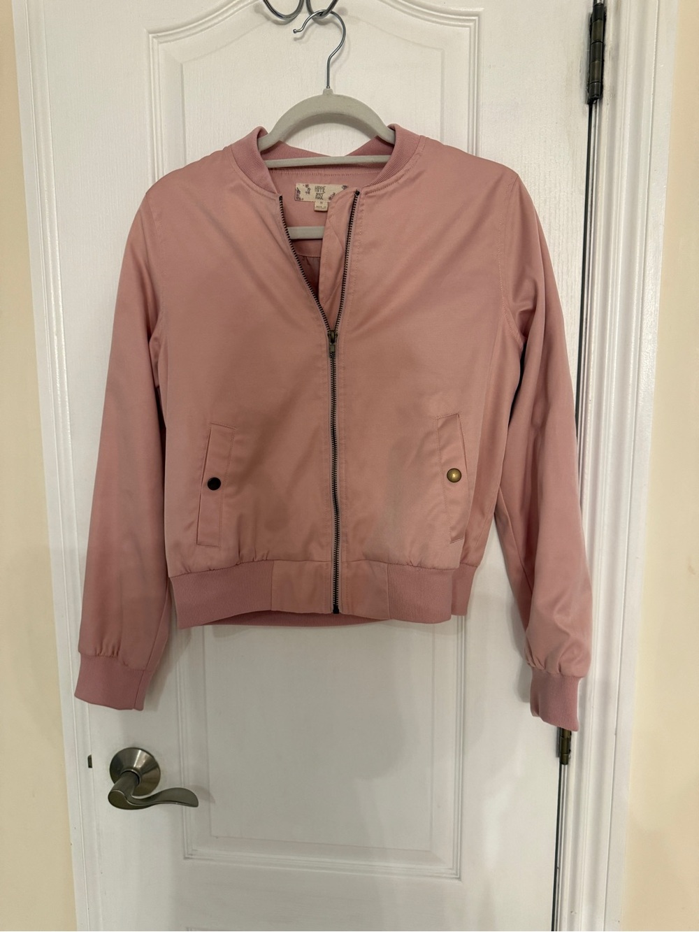 Hippie Rose Women’s Lightweight Pink Bomber Jacket